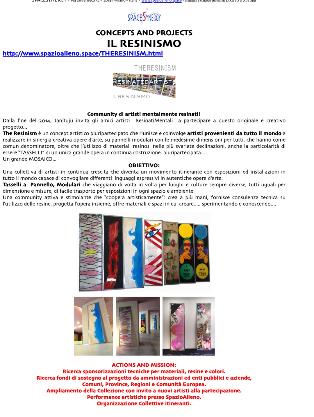 Il Resinismo — TheResinism concept, pannelli modulari in resina